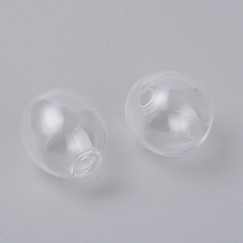 Round Mechanized Blown Glass Globe Ball Bottles, for Stud Earring or Crafts, Oval, Clear, 2.3x2.05cm, Hole: 4.5mm
