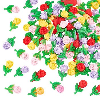 Opaque Resin Cabochons, Rose, for DIY Craft Making, Mixed Color, 27x15x9.5mm
