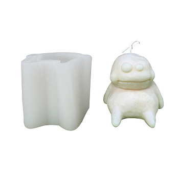 DIY 3D Monster Candle Food Grade Silicone Molds, for Scented Candle Making, White, 99x92x80mm, Inner Diameter: 84x58m