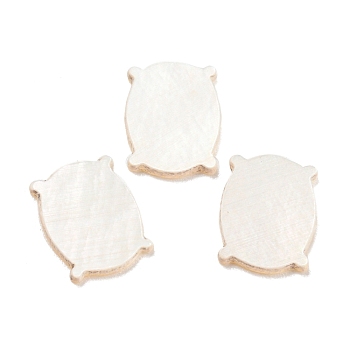 Natural Sea Shell Cabochons, Pillow, White, 9x7x1mm