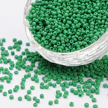 12/0 Glass Seed Beads, Opaque Colours Seed, Small Craft Beads for DIY Jewelry Making, Round, Round Hole, Pale Green, 12/0, 2mm, Hole: 1mm, about 3333pcs/50g, 50g/bag, 18bags/2pounds