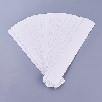 Cardboard Display Cards, Used For Necklaces, Rectangle, White, 211x33.5x0.2mm