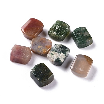 Natural India Agate Beads, No Hole/Undrilled, for Wire Wrapped Pendant Making, Rectangle, 15x12x6mm