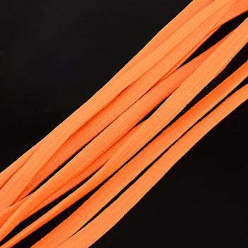 Elastic Cord, with Fibre Outside and Rubber Inside, Orange, 5mm, about 109.36 yards(100m)/bundle