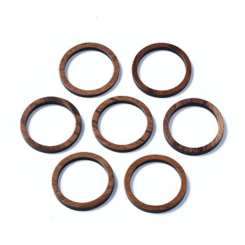 Walnut Wood Linking Rings, Ring, Saddle Brown, 24.5x3mm