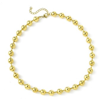 Ion Plating(IP) 304 Stainless Steel Bead Necklaces for Men Women, Golden, 14.65 inch(37.2cm)