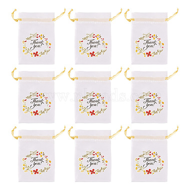 Flower Thank You Polyester Satin Storage Drawstring Bags(ABAG-TAC0005-09B)-2