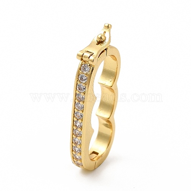 Real 18K Gold Plated Clear Brass+Cubic Zirconia Twister Clasp