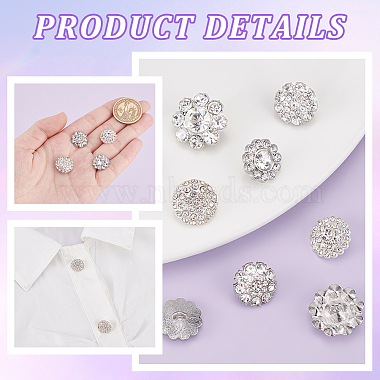 24Pcs 4 Styles 1-Hole Alloy Rhinestone Shank Buttons(BUTT-GA0001-18)-3