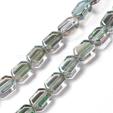 Dark Sea Green Rectangle Glass Beads