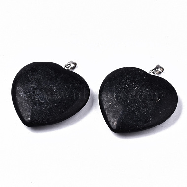 Synthetic Black Stone Pendants(G-S364-071)-2