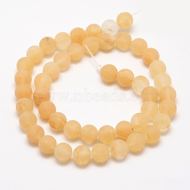 Perles café pastèque en verre de pierre brins(X-G-D687-8mm)-2