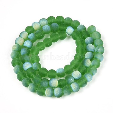 Frosted Transparent Glass Beads Strands(GLAA-T032-T6mm-MBB07)-2