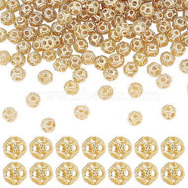 Real 18K Gold Plated Round Brass Spacer Beads