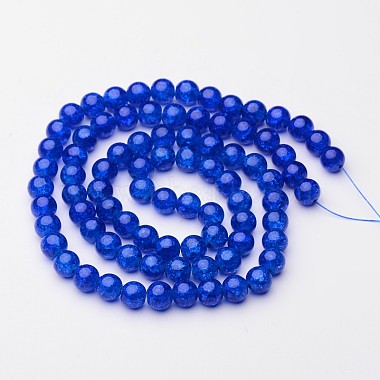 1Strand Blue Transparent Crackle Glass Round Beads Strands(X-CCG-Q001-10mm-14)-2