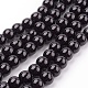 Black Glass Pearl Round Loose Beads For Jewelry Necklace Craft Making(X-HY-8D-B20)-1