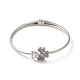 Rack Plating Brass Pave Clear Cubic Zirconia Clover & Heart Hinged Bangles(BJEW-H616-01P)-2