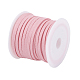 Ярко-розовый плоский шнур из искусственной замши диаметром 3x1.5 мм(X-LW-R003-28)-3