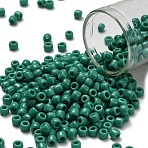 TOHO 6/0 Round Beads, Japanese Seed Beads, (55D) Opaque Dark Turquoise, 4mm, Hole: 1.5mm, about 840pcs/50g(SEED-XTR06-0055D)