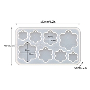Pendant DIY Silicone Molds, Resin Casting Molds, for UV Resin, Epoxy Resin Craft Making, Flower, 76x132x5mm(PW-WG21955-08)