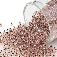 TOHO Round Seed Beads, Japanese Seed Beads, (740) Copper Lined Crystal, 11/0, 2.2mm, Hole: 0.8mm, about 1110pcs/bottle, 10g/bottle(SEED-JPTR11-0740)