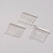 Silver Color Plated Iron Hair Comb, about 37mm wide, 49mm long(X-PHAR-Q001-1S)