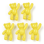 Opaque Acrylic Pendants, Bear, Yellow, 37x28x13mm, Hole: 2.5mm, about 133pcs/500g(MACR-S373-01A-R23)