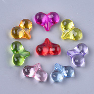 Transparent Acrylic Beads, Heart, Mixed Color, 17x22x9mm, Hole: 1.5mm(X-MACR-T030-11)