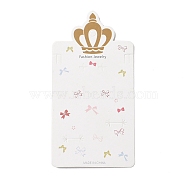Rectangle Crown Earring Display Cards, Bowknot Pattern, Colorful, 16x8.3x0.04cm, Hole: 2mm(CDIS-P007-D01)