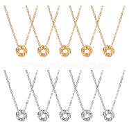 10Pcs 5 Style 304 Stainless Steel Ring Knot Pendant Necklaces Set for Women, Golden & Stainless Steel Color, 17.72~18.03 inch(45~45.8cm), 2Pcs/style(NJEW-FI0001-23)