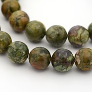 Natural Rhyolite Jasper Round Bead Strands, 8mm, Hole: 1mm, about 24pcs/strand, 7.5 inch(G-M272-09-8mm)