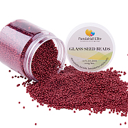 11/0 Glass Seed Beads, Baking Varnish, Opaque Colours, Round, Red, 2x1.5mm, Hole: 0.3mm, about 100g/box(SEED-PH0003-02)
