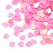 Ornament Accessories, PVC Plastic Paillette/Sequins Beads, AB Color Plated, Heart, Flamingo, 2.7x3x0.4mm, about 180000pcs/500g(PVC-T021-11E)