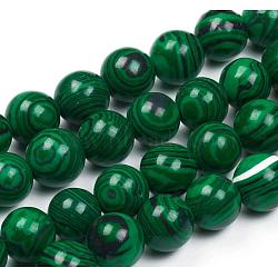 Synthetic Malachite Beads Strands, Round, 4mm, Hole: 0.8mm, about 90pcs/strand, 15.7 inch(40cm)(G-G832-01-4mm)