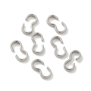 304 Stainless Steel Quick Link Connectors, Chain Findings, Number 3 Shaped Clasps, Stainless Steel Color, 8x4x1.34mm