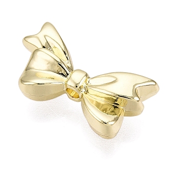 Rack Plating Alloy Beads, Cadmium Free & Nickel Free & Lead Free, Bowknot Charm, Light Gold, 10.5x19x5mm, Hole: 1.8mm