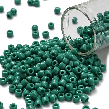 TOHO 6/0 Round Beads, Japanese Seed Beads, (55D) Opaque Dark Turquoise, 4mm, Hole: 1.5mm, about 840pcs/50g