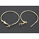Golden Brass Hoop Earrings(X-EC108-3NFG)-1