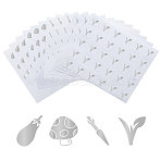 80 Sheets 4 Patterns PVC Waterproof Self-Adhesive Sticker Sets, Cartoon Decals for Gift Cards Decoration, Silver Color, Vegetable Pattern, 100x78x0.1mm, Stickers: 12x12mm, 30pcs/sheet, 20 sheets/pattern(STIC-OC0001-10E)