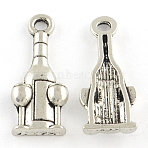 Tibetan Style Bottle Alloy Pendants, Cadmium Free & Lead Free, Antique Silver, 20.5x8x2.5mm, Hole: 2mm, about 1428pcs/1000g(TIBEP-Q054-31AS-RS)