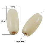15mm FloralWhite Rice Wood Beads(WOOD-YTB030-1-LF)