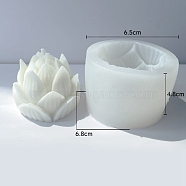 Lotus DIY Food Grade 3D Silicone Molds, Candle Molds, for DIY Aromatherapy Candle Makings, White, 6.8x6.5x4.8cm(PW-WG73933-01)