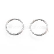 304 Stainless Steel Split Rings, Double Loops Jump Rings, Stainless Steel Color, 7x1mm, Inner Diameter: 6mm, Single Wire: 0.6mm(STAS-N092-171C-01P)