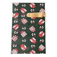 Christmas Gift Box Plastic Packing Pouches Drawstring Bags, Rectangle, Dark Green, 17.5x12x0.01cm(ABAG-Q053-03F)