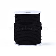 Braided Polyester Cords, Black, 3mm, about 21.87 yards(20m)/roll(OCOR-S109-3mm-16)