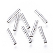 Platinum Plated Brass Bayonet Clasps, Perfect Ending for Jewelry Making, 14x3mm, Hole: 2mm(X-KK646-3)