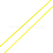 Korean Elastic Crystal Thread, Stretch Bracelet String, Round Beading Cord, Yellow, 1mm, about 27.34 yards(25m)/roll(EW-L003-1mm-20)