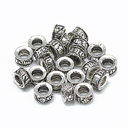 Thai 925 Sterling Silver Beads, Large Hole Beads, Column, Antique Silver, 8x5mm, Hole: 4.5mm(STER-T002-19AS)