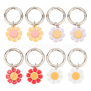 Opaque Resin Shoe Charms, with Alloy Spring Gate Rings, Daisy, Mixed Color, 55mm, 4 colors, 2pcs/color, 8pcs/set(PALLOY-AB00076)