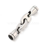 304 Stainless Steel Interlocking Clasps, Stainless Steel Color, 49x9.5x7.5mm, Hole: 6.5mm(STAS-V008-24P)